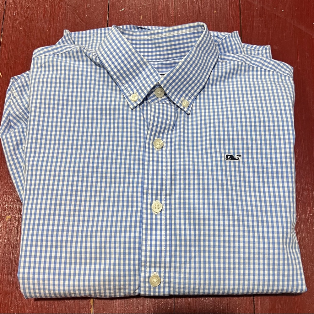 Boys Blue Gingham Oxford